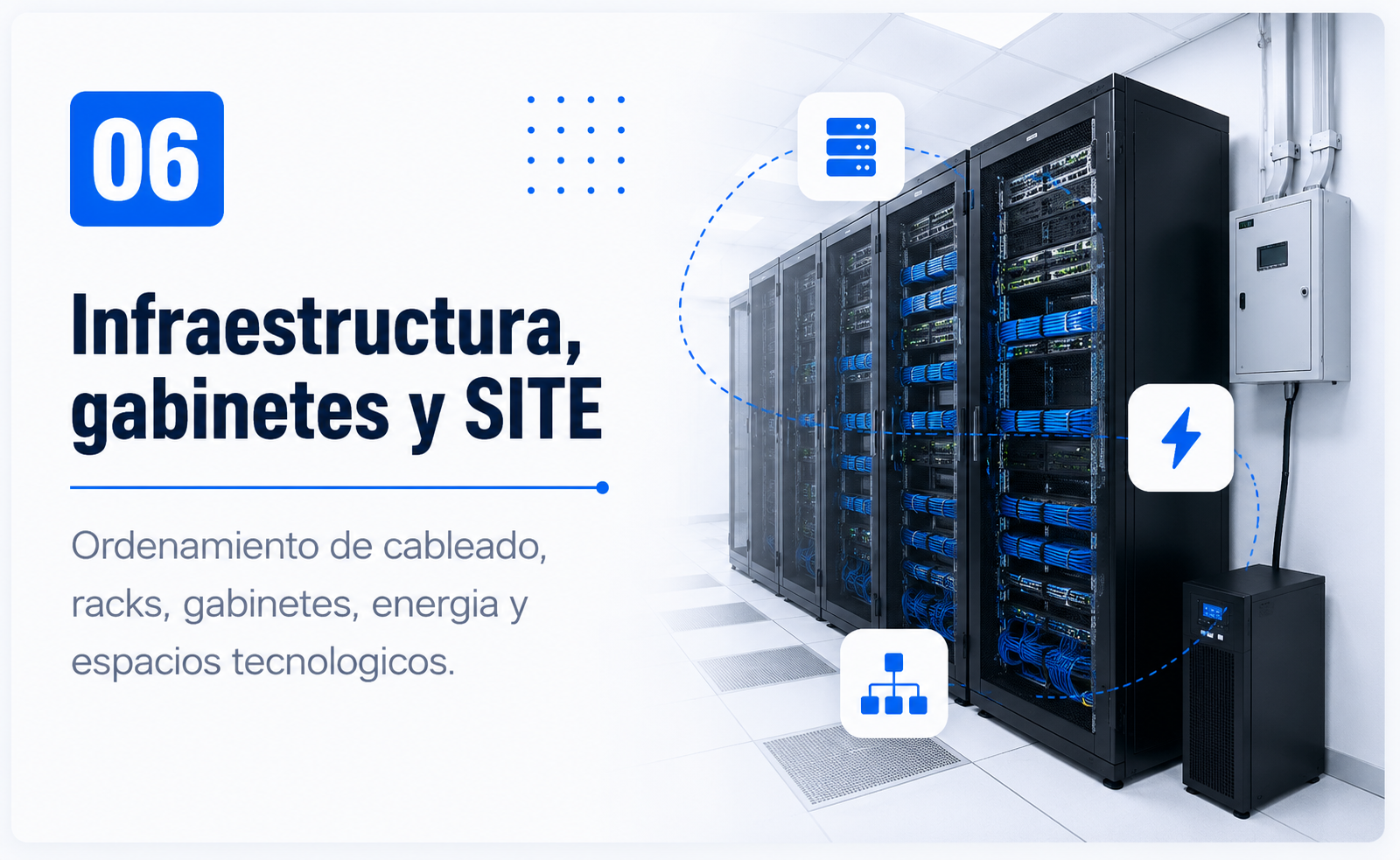 Infraestructura, gabinetes y SITE
