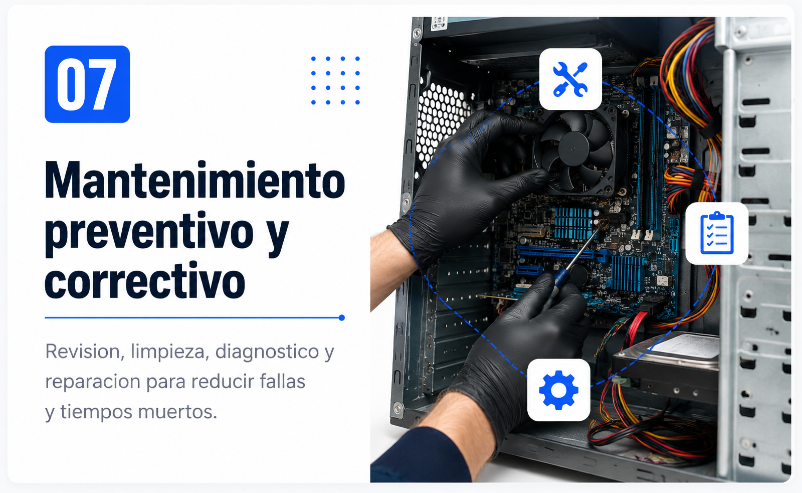 Mantenimiento preventivo y correctivo de equipos